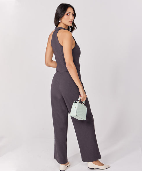 Flared Leg Formal Dark Grey Pant